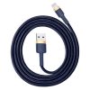 Baseus Cafule USB Type-A – iPhone, 2.4A gyorstöltő adatkábel, 1m, kék/arany