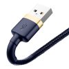 Baseus Cafule USB Type-A – iPhone, 2.4A gyorstöltő adatkábel, 1m, kék/arany