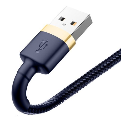 Baseus Cafule USB Type-A – iPhone, 2.4A gyorstöltő adatkábel, 1m, kék/arany