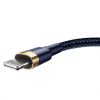 Baseus Cafule USB Type-A – iPhone, 2.4A gyorstöltő adatkábel, 1m, kék/arany