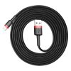 Baseus Cafule USB Type-A – iPhone, 1.5A töltőkábel, 2m, fekete/piros