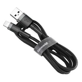   Baseus Cafule USB Type-A – iPhone, 1.5A töltőkábel, 2m, fekete/szürke