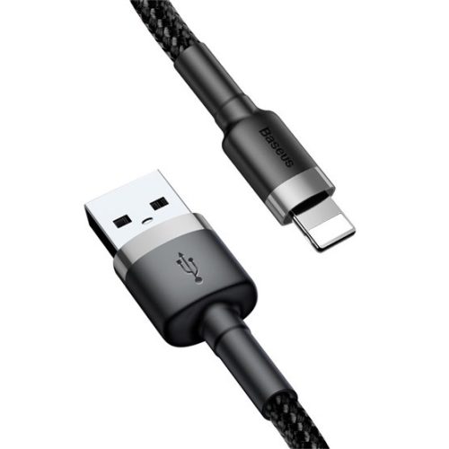 Baseus Cafule USB Type-A – iPhone, 1.5A töltőkábel, 2m, fekete/szürke