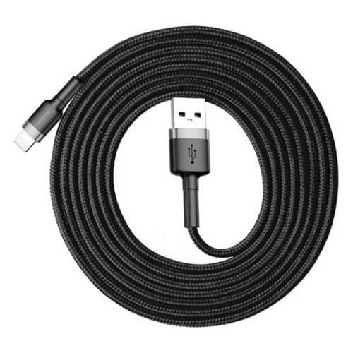 Baseus Cafule USB Type-A – iPhone, 1.5A töltőkábel, 2m, fekete/szürke