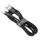 Baseus Cafule USB Type-A – iPhone, 2A gyorstöltő adatkábel, 3m, fekete/szürke