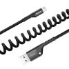 Baseus Fish Eye Spring USB Type-A – iPhone, 2A gyorstöltő adatkábel, 1m, fekete