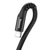 Baseus Fish Eye Spring USB Type-A – iPhone, 2A gyorstöltő adatkábel, 1m, fekete