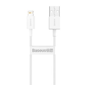   Baseus Superior USB Type-A – iPhone, 2.4A gyorstöltő adatkábel, 0.25m, fehér