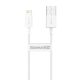 Baseus Superior USB Type-A – iPhone, 2.4A gyorstöltő adatkábel, 0.25m, fehér