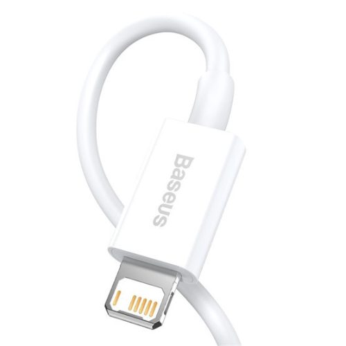 Baseus Superior USB Type-A – iPhone, 2.4A gyorstöltő adatkábel, 0.25m, fehér