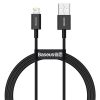 Baseus Superior USB Type-A – iPhone, 2.4A gyorstöltő adatkábel, 1m, fekete