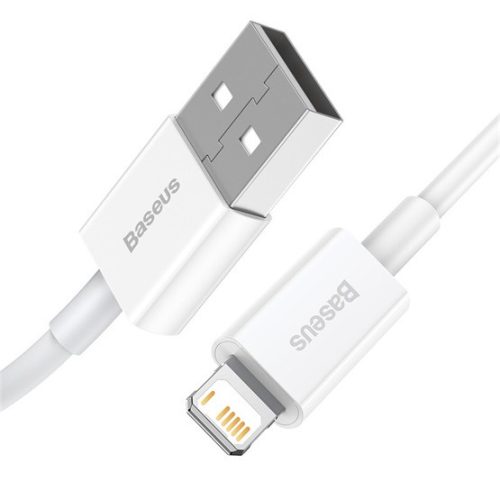 Baseus Superior USB Type-A – iPhone, 2.4A gyorstöltő adatkábel, 1m, fehér