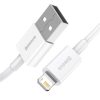 Baseus Superior USB Type-A – iPhone, 2.4A gyorstöltő adatkábel, 2m, fehér