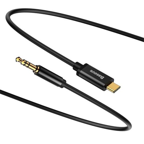 Baseus M01 Yiven USB Type-C – 3,5 mm jack audió kábel, 1.2m, fekete