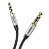 Baseus Yiven M30 3,5 mm jack sztereó audió kábel, 1 m, fekete/ezüst