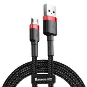   Baseus Cafule USB Type-A – Micro USB, 12W gyorstöltő adatkábel, 1m, fekete/piros