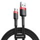 Baseus Cafule USB Type-A – Micro USB, 12W gyorstöltő adatkábel, 1m, fekete/piros