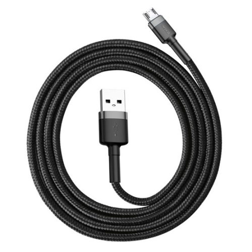 Baseus Cafule USB Type-A – Micro USB, 12W gyorstöltő adatkábel, 1m, fekete/szürke
