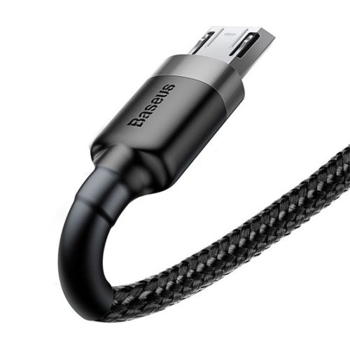 Baseus Cafule USB Type-A – Micro USB, 12W gyorstöltő adatkábel, 1m, fekete/szürke