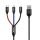 Baseus Three Primary Colors 3-in-1 USB Type-A – iPhone+USB Type-C+Micro USB, 3.5A gyorstöltő adatkábel, 0.3m, fekete