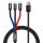 Baseus Three Primary Colors 3-in-1 USB Type-A – iPhone+USB Type-C+Micro USB, 3.5A gyorstöltő adatkábel, 1.2m, fekete