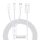 Baseus Superior USB Type-A – iPhone+USB Type-C+Micro USB, 3.5A gyorstöltő adatkábel, 1.5m, fehér