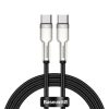 Baseus Cafule Metal USB Type-C, 100W gyorstöltő adatkábel, 1m, fekete