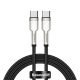 Baseus Cafule Metal USB Type-C, 100W gyorstöltő adatkábel, 1m, fekete