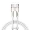 Baseus Cafule Metal USB Type-C, 100W gyorstöltő adatkábel, 1m, fehér