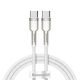 Baseus Cafule Metal USB Type-C, 100W gyorstöltő adatkábel, 1m, fehér