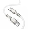 Baseus Cafule Metal USB Type-C, 100W gyorstöltő adatkábel, 1m, fehér