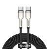 Baseus Cafule Metal USB Type-C, 100W gyorstöltő adatkábel, 2m, fekete