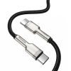 Baseus Cafule Metal USB Type-C, 100W gyorstöltő adatkábel, 2m, fekete