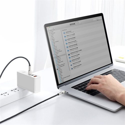 Baseus Cafule Metal USB Type-C, 100W gyorstöltő adatkábel, 2m, fekete