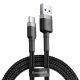 Baseus Cafule USB Type-A – USB Type-C, 18W gyorstöltő adatkábel, 0.5m, fekete/szürke