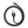 Baseus Cafule USB Type-A – USB Type-C, 18W gyorstöltő adatkábel, 0.5m, fekete/szürke