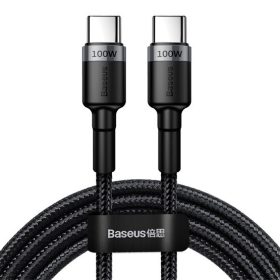   Baseus Cafule USB Type-C, 100W gyorstöltő adatkábel, 2m, fekete/szürke