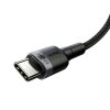 Baseus Cafule USB Type-C, 100W gyorstöltő adatkábel, 2m, fekete/szürke