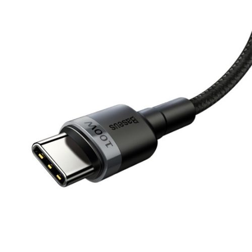 Baseus Cafule USB Type-C, 100W gyorstöltő adatkábel, 2m, fekete/szürke