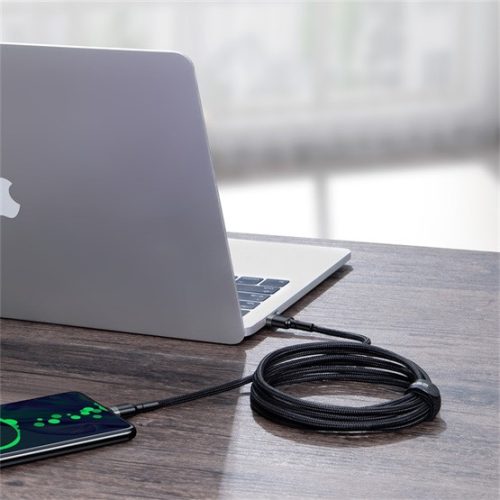 Baseus Cafule USB Type-C, 100W gyorstöltő adatkábel, 2m, fekete/szürke