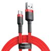 Baseus Cafule USB Type-A – USB Type-C, 18W gyorstöltő adatkábel, 1m, piros