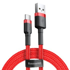   Baseus Cafule USB Type-A – USB Type-C, 18W gyorstöltő adatkábel, 1m, piros