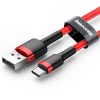 Baseus Cafule USB Type-A – USB Type-C, 10W töltőkábel, 2m, piros