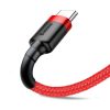 Baseus Cafule USB Type-A – USB Type-C, 10W töltőkábel, 2m, piros