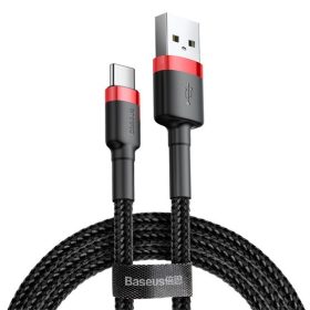   Baseus Cafule USB Type-A – USB Type-C, 10W töltőkábel, 2m, fekete/piros