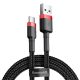 Baseus Cafule USB Type-A – USB Type-C, 10W töltőkábel, 2m, fekete/piros