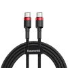 Baseus Cafule USB Type-C, 60W gyorstöltő adatkábel, 1m, fekete/piros