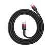 Baseus Cafule USB Type-C, 60W gyorstöltő adatkábel, 1m, fekete/piros