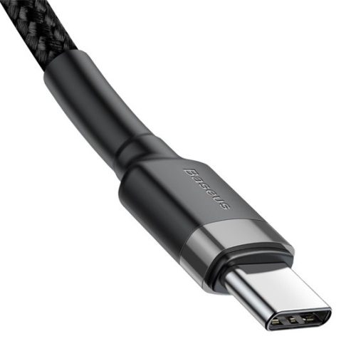Baseus Cafule USB Type-C, 60W gyorstöltő adatkábel, 1m, fekete/szürke
