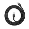 Baseus Cafule USB Type-C, 60W gyorstöltő adatkábel, 1m, fekete/szürke